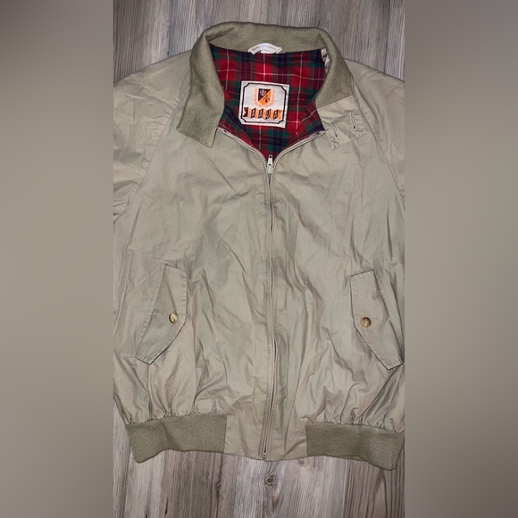 Vintage Baracuta Men’s 80’s Harrington Jacket Classic Beige Plaid Lined Large L - Picture 2 of 8